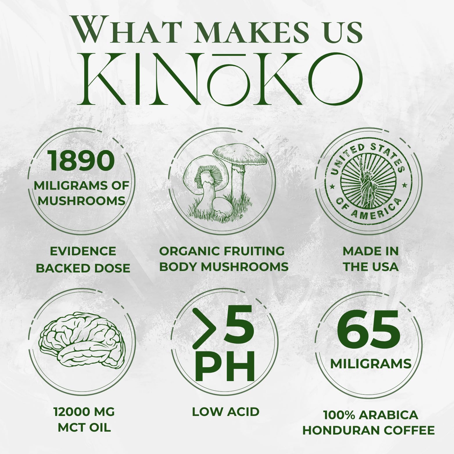 Kinoko USDA Organic Mushroom Coffee with MCT Oil Blend of 7 Adaptogenic Mushrooms – Instant Coffee Mix, USA Grown